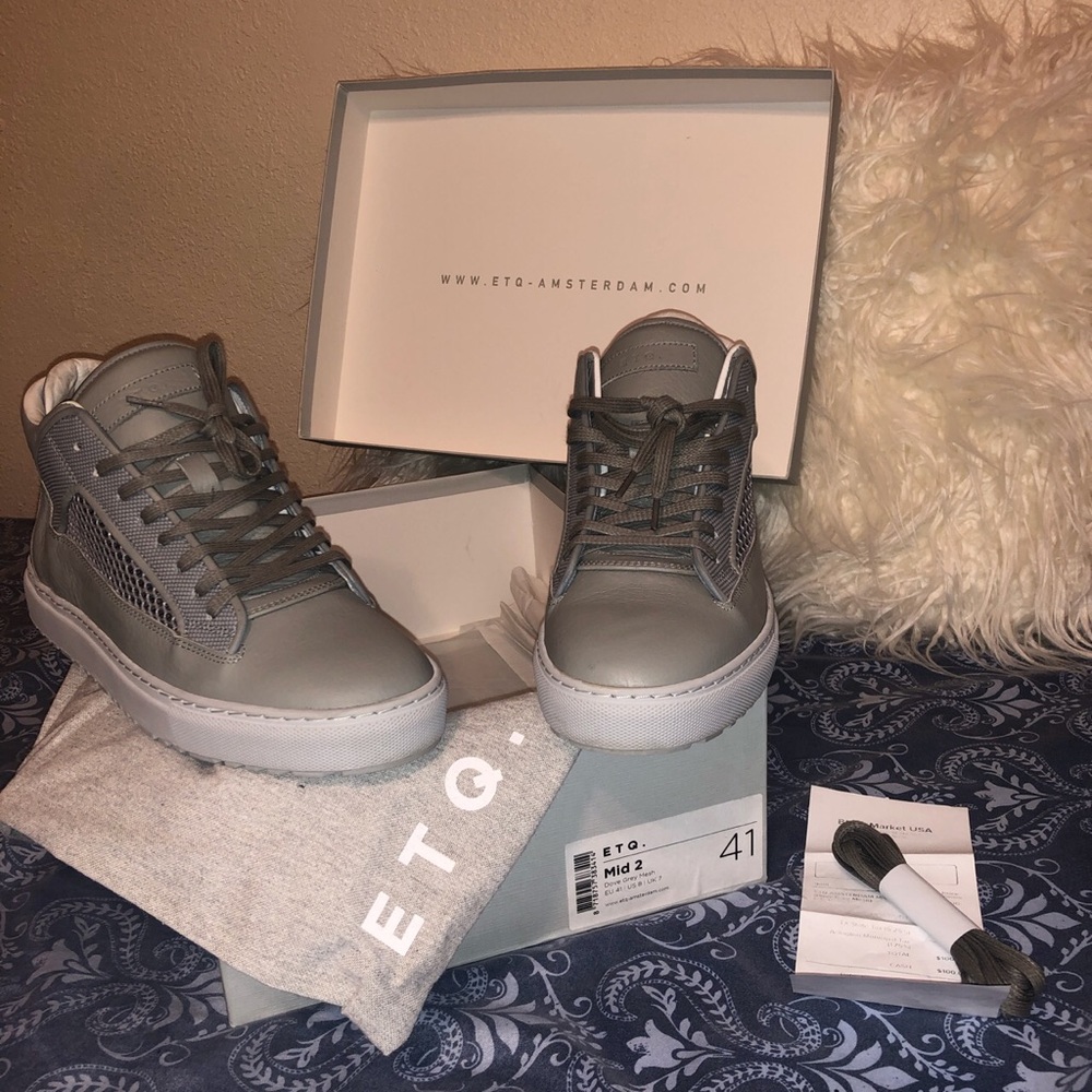 Authentic ETQ Mid 2 Dove Grey Mesh Sneakers